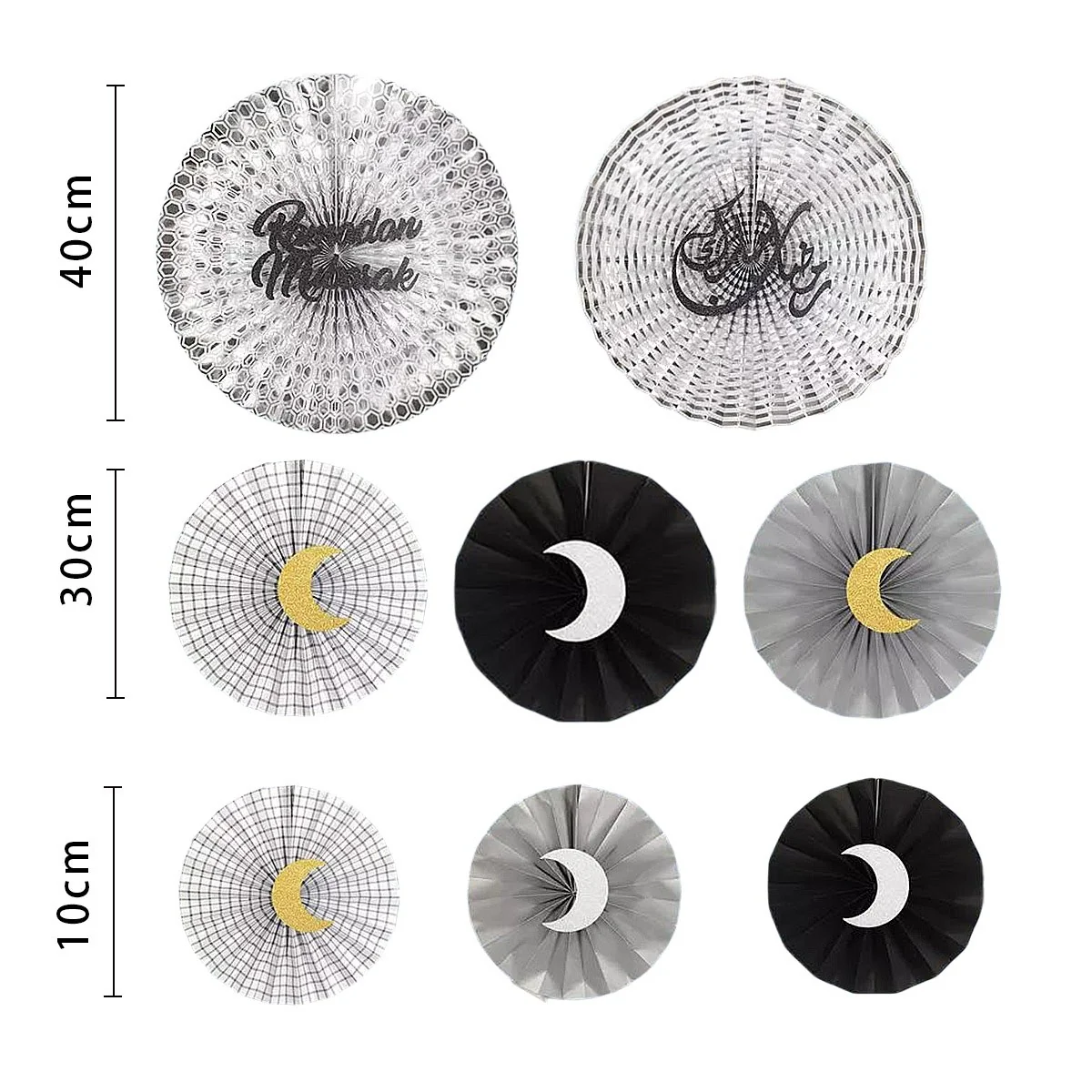 Ramadan Paper Fan set 6ct (605041)