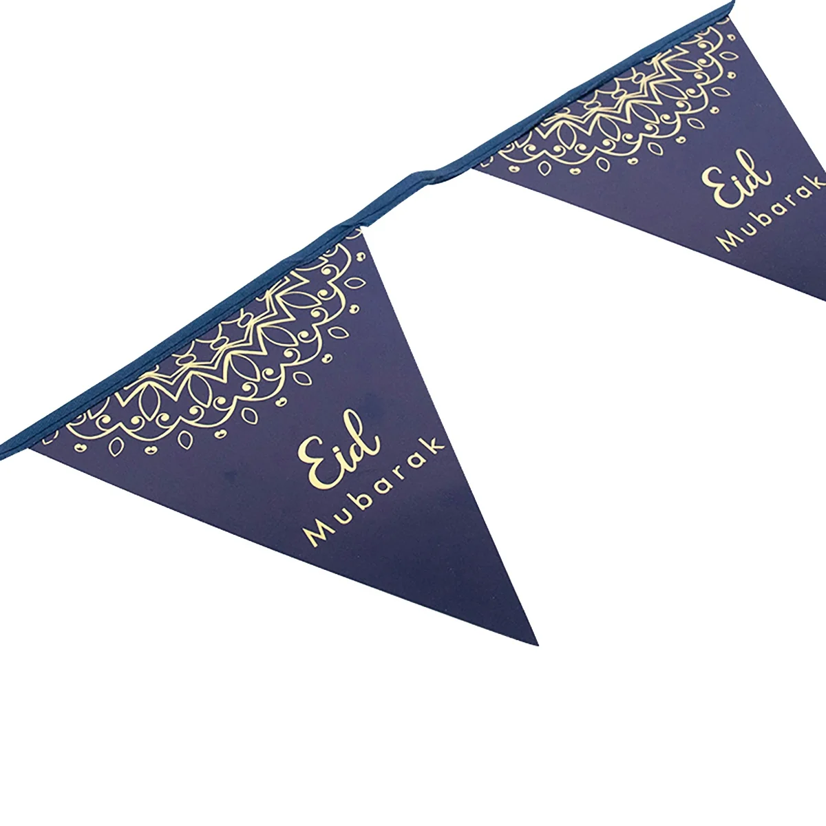 Eid Triangle Flag Bunting Blue Gold 300cm (608278)