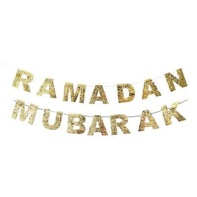 Ramadan Mubarak Tinsel Bunting — size reference