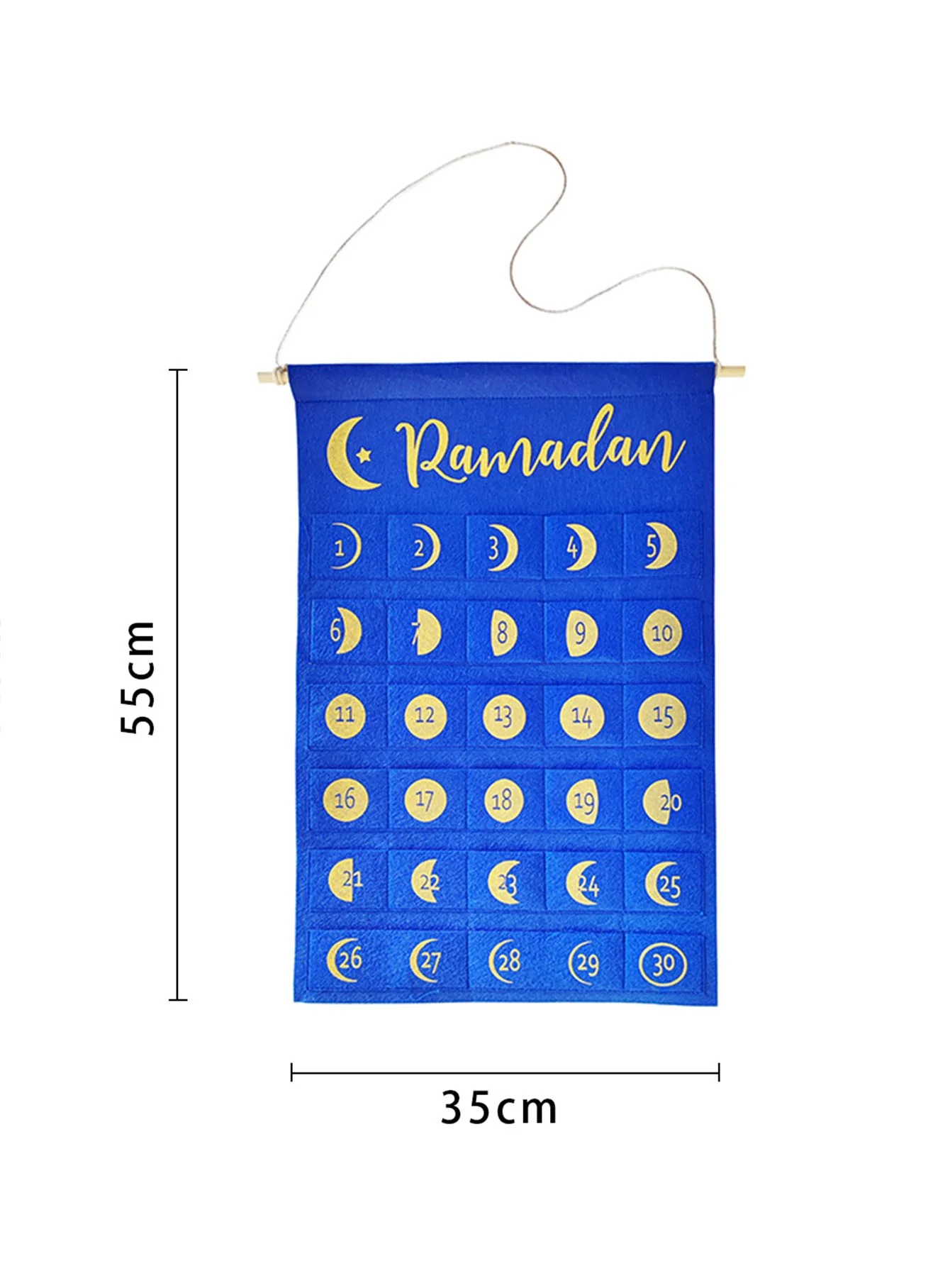 RAMADAN Calendar blue EID calendar-blue — size reference