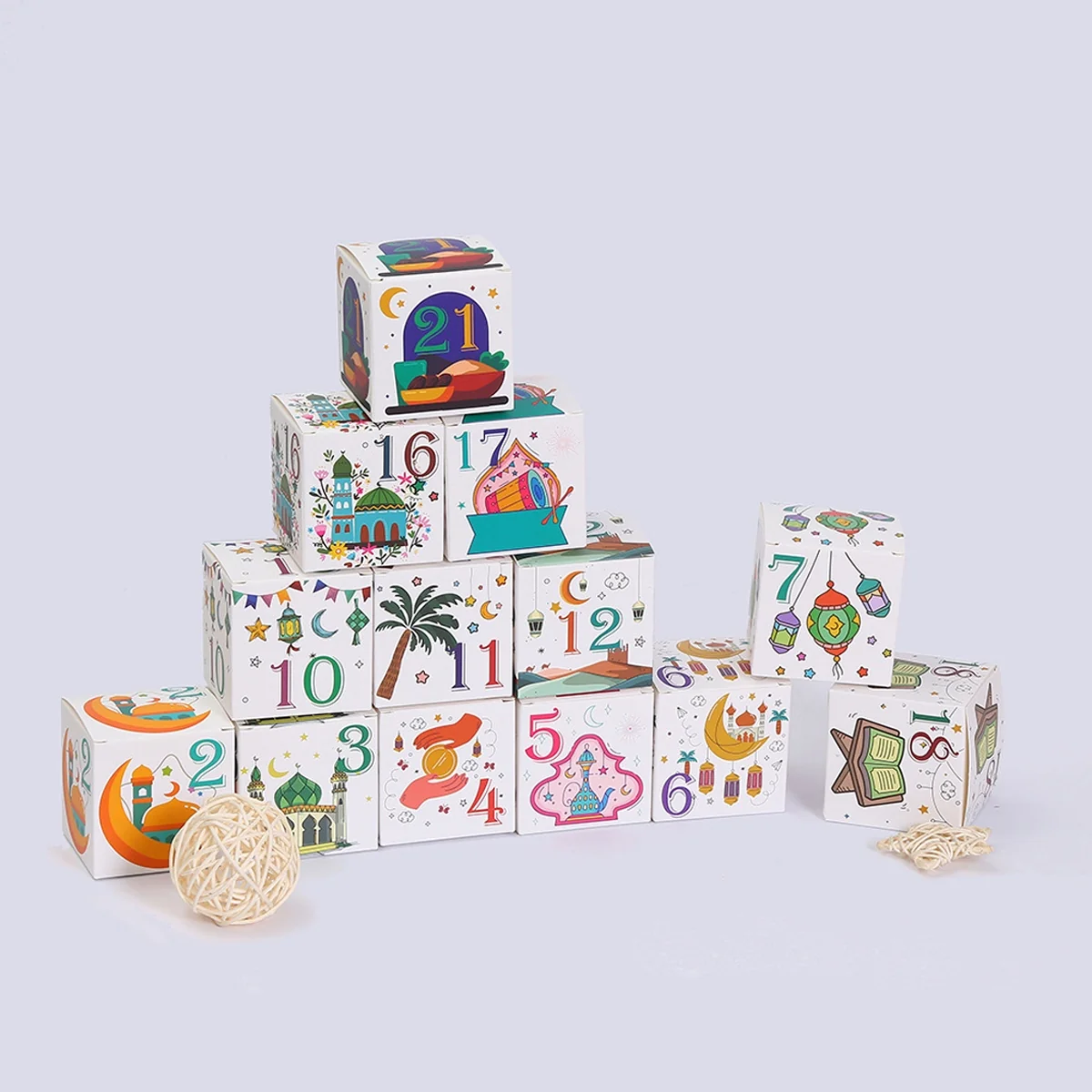DIY Eid Countdown Calendar Boxes Set — detail