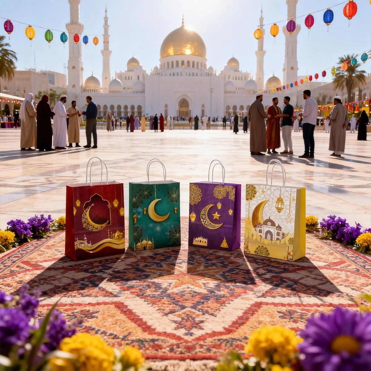 Islamic Festive Gift Paper Bag — angle view