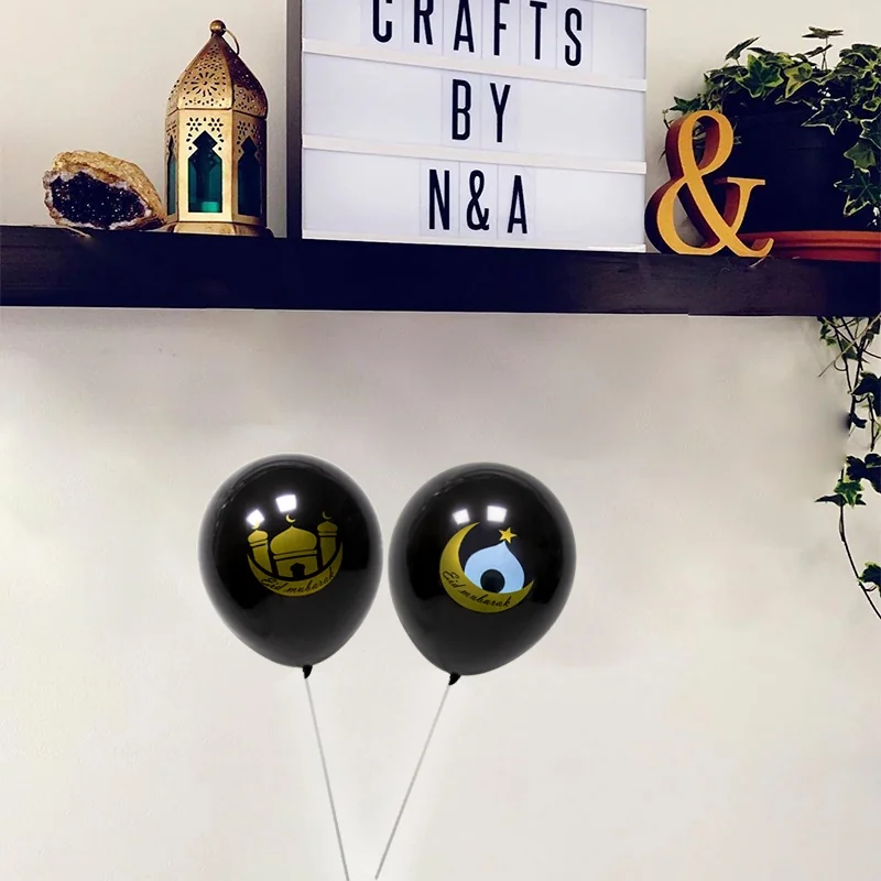 Eid Printed Black Balloon 6ct (624134)