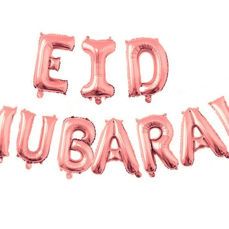 Eid Lettering Foil Balloon Garland Set 10pcs Rosegold (625426)