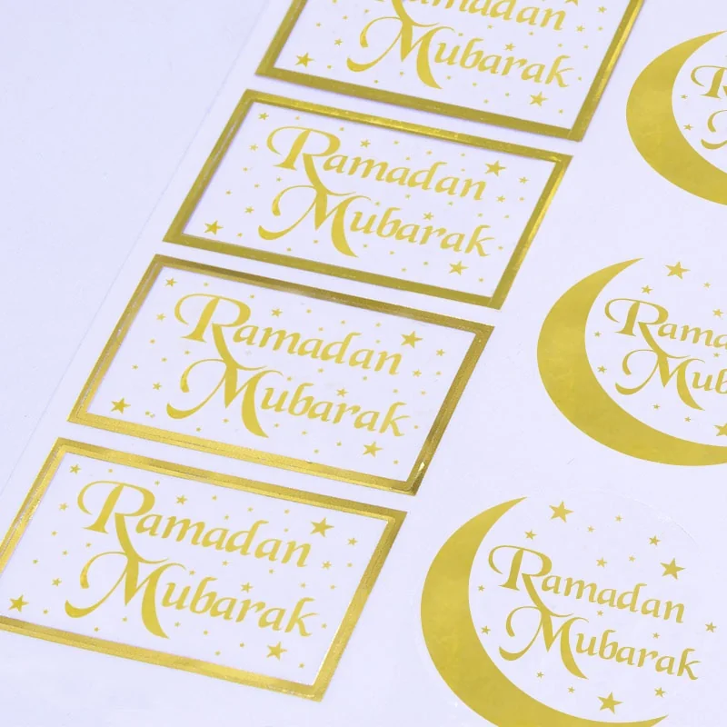 Ramadan Mubarak Transparent label stickers 1pcs (631136)