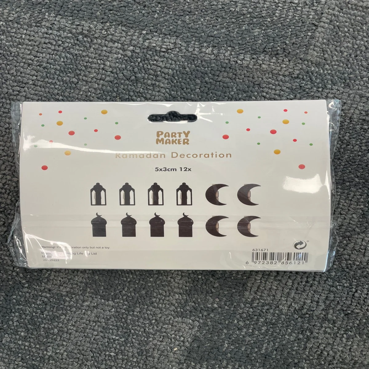 Ramadan Wood Glitter Clip 12ct Black (631671)
