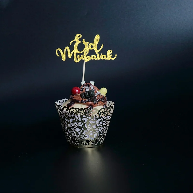Eid Cup Cake Wrap and Topper Gold (640016)