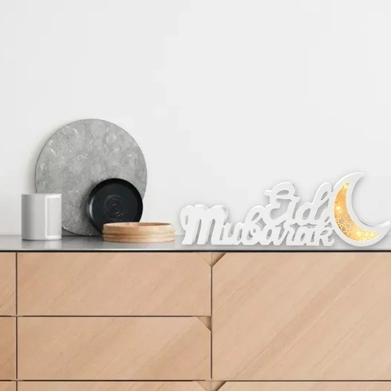 EID MUBARAK WOODEN LIGHT 1pcs (641340)