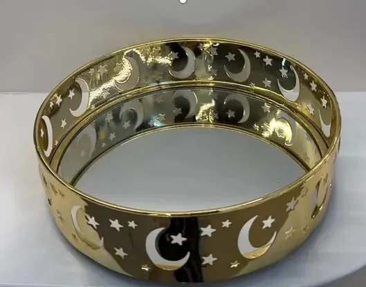 EID Golden Mirror Round Serving Tray 48pcs (642043)