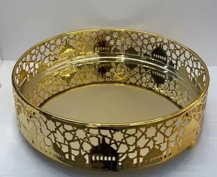EID Golden Mirror Round Serving Tray 48pcs (642047)