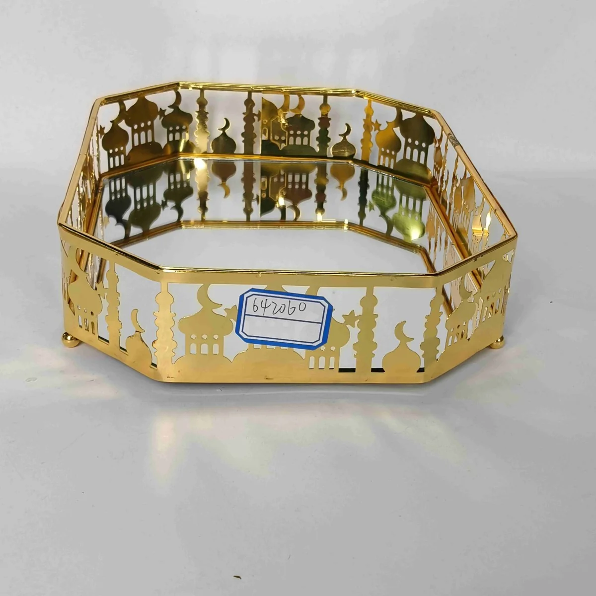 EID Golden Mirror Rectangle Serving Tray 48pcs (642060)