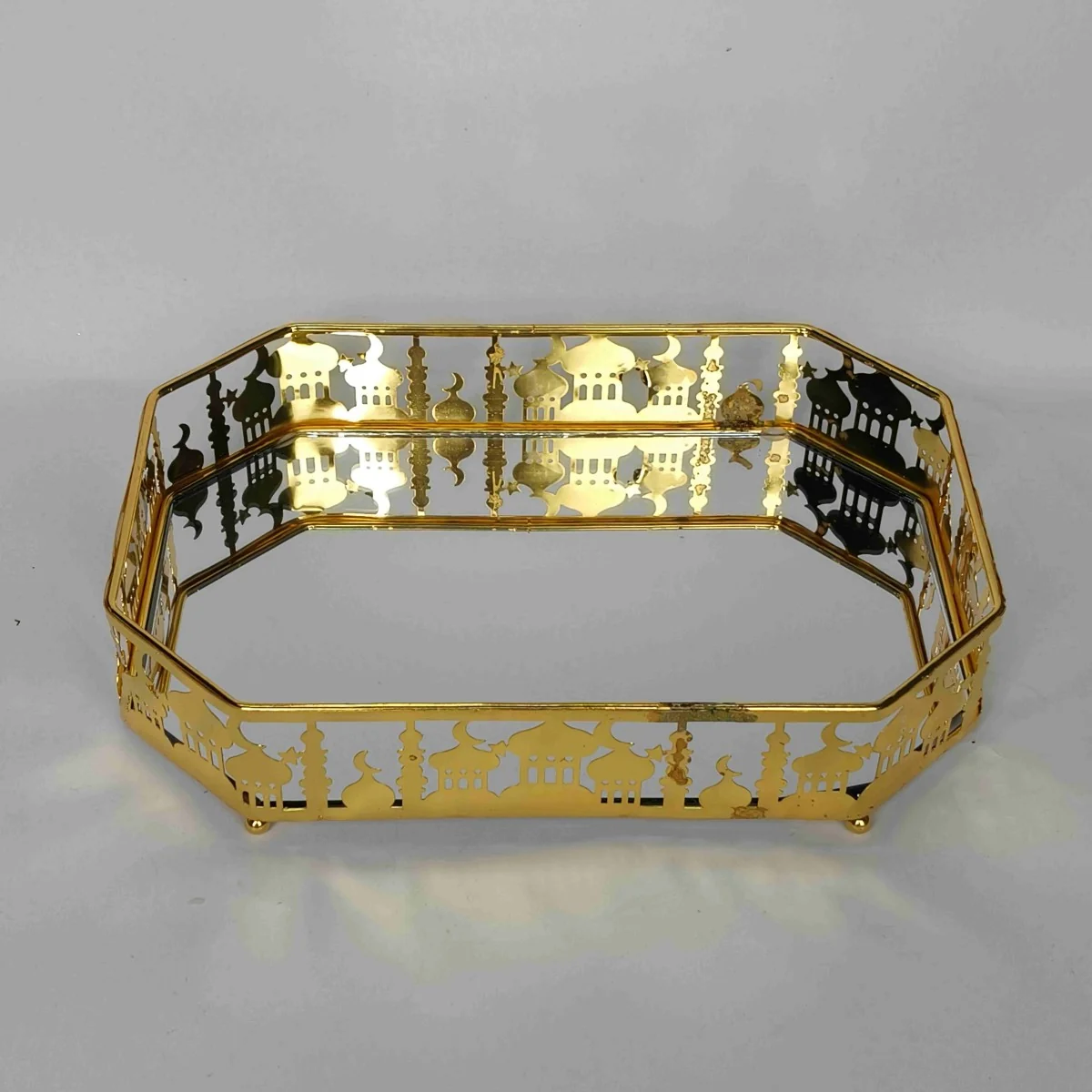 EID Golden Mirror Rectangle Serving Tray 36pcs — size reference