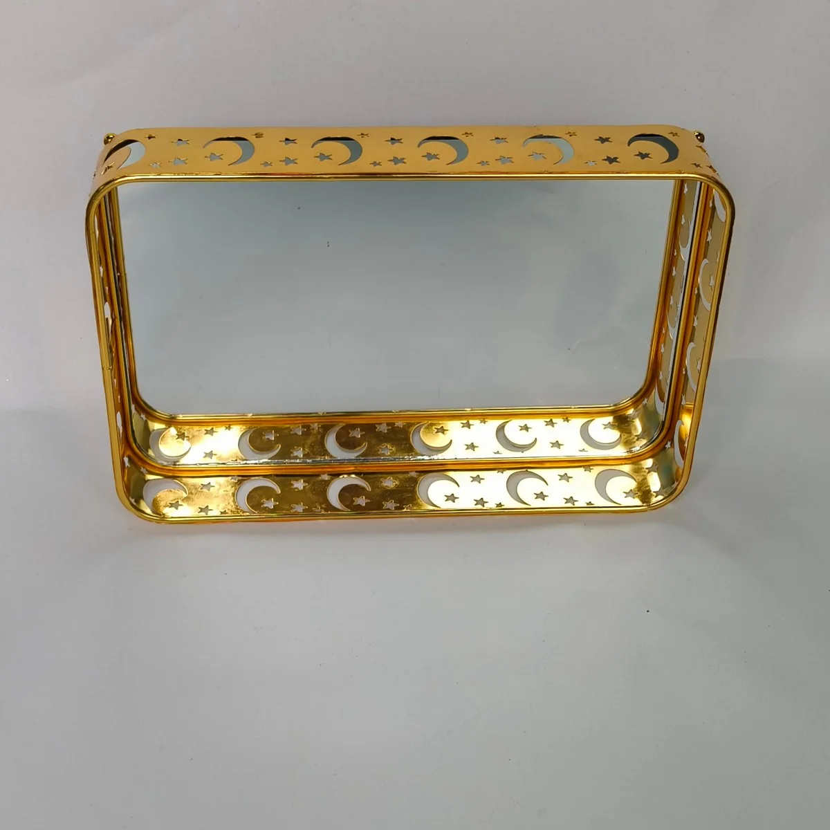 EID Golden Mirror Rectangle Serving Tray 36pcs — detail