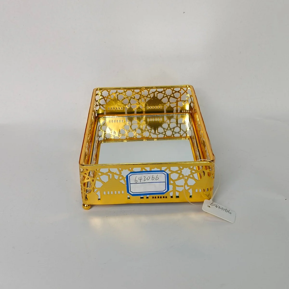 EID Golden Mirror Rectangle Serving Tray 48pcs (642067)