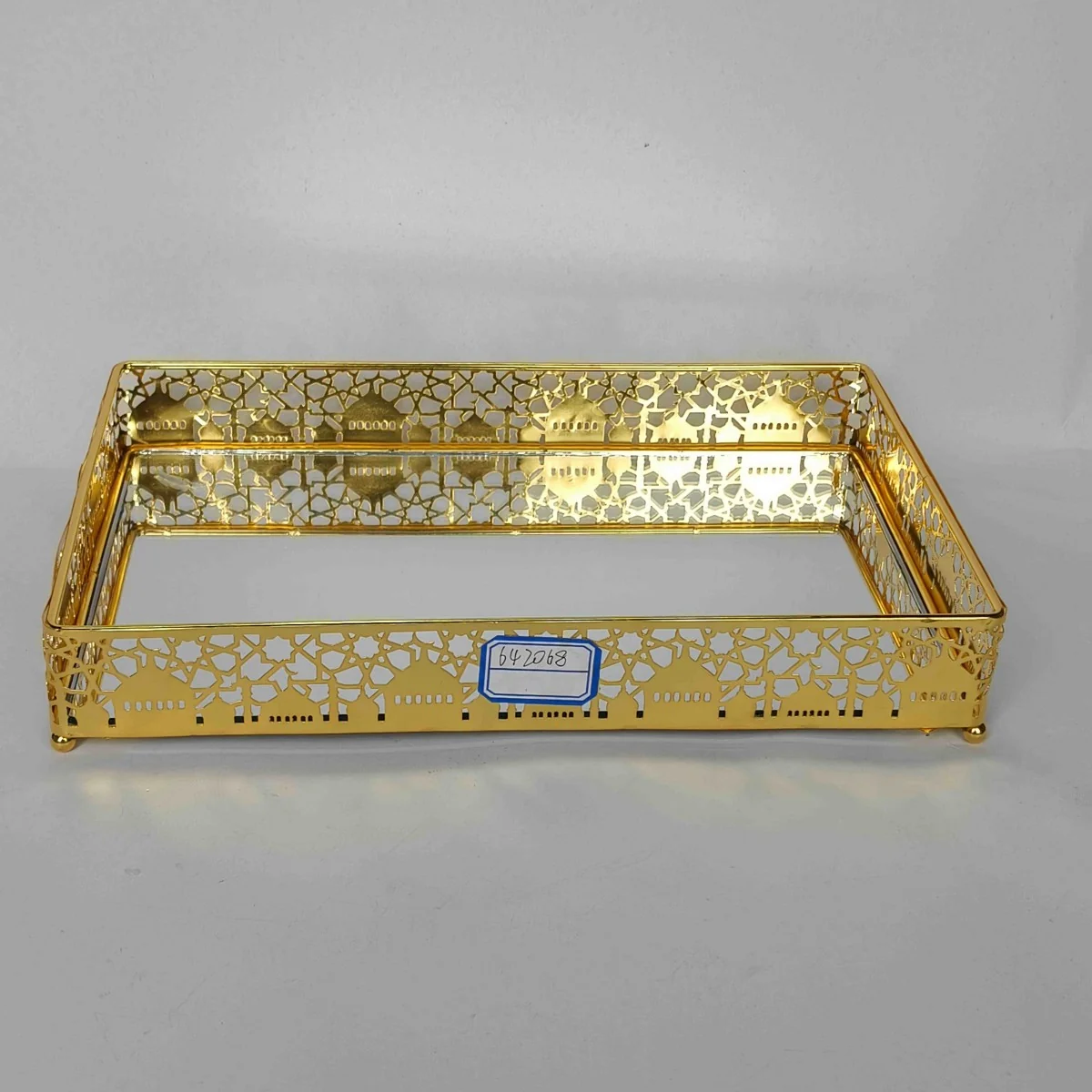 EID Golden Mirror Rectangle Serving Tray 48pcs (642068)