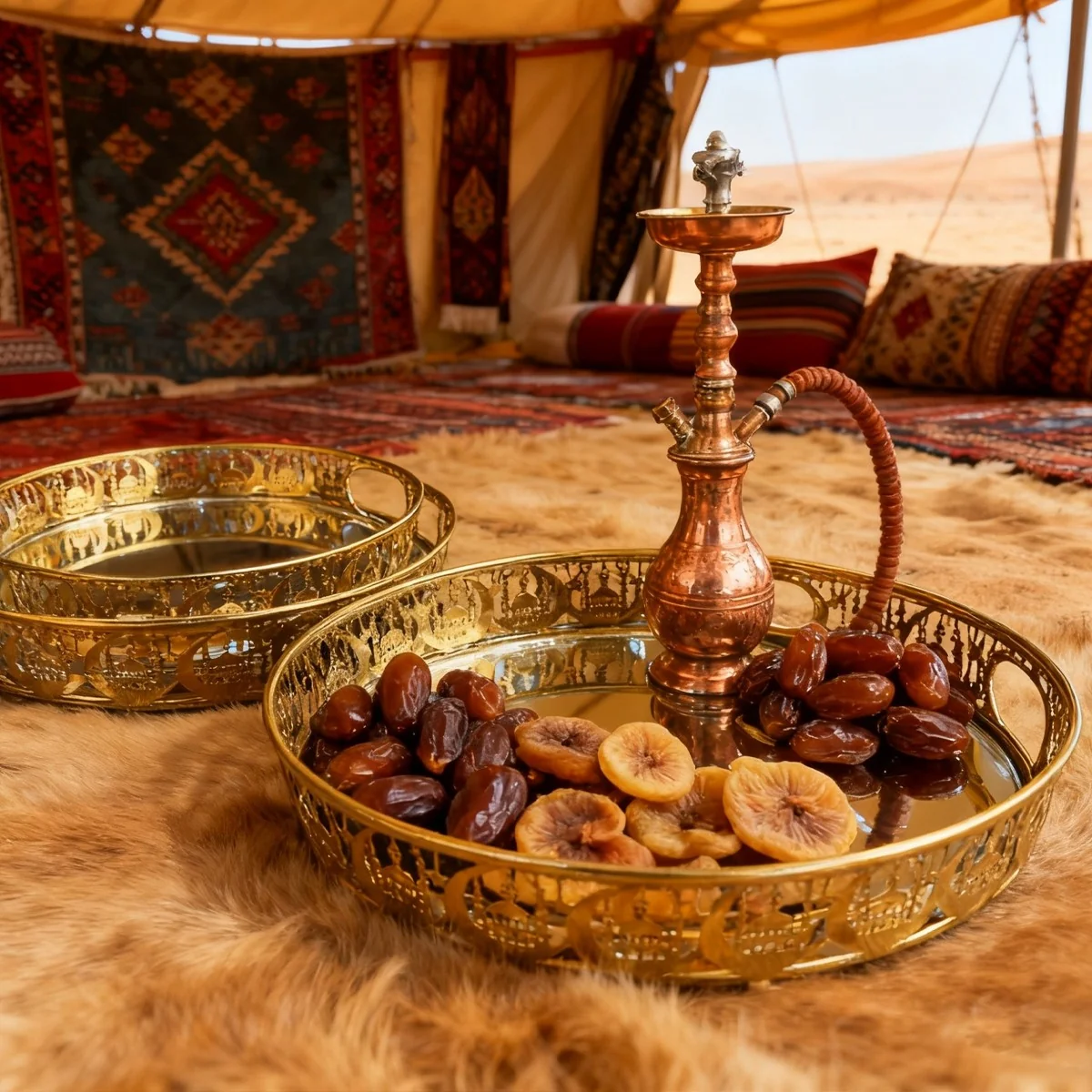 2PCS Eid Round Serving Tray Set, round tray (642142)