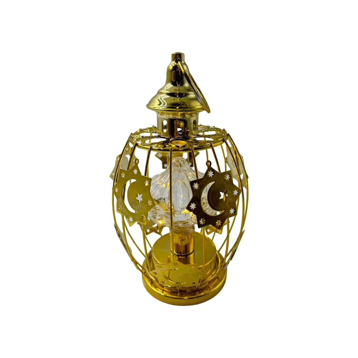 Gold Moon & Star Lantern — front view