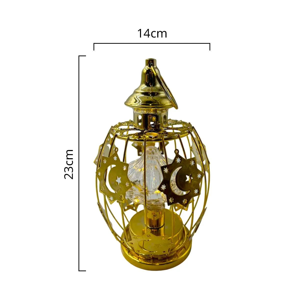 Gold Moon & Star Lantern — size reference