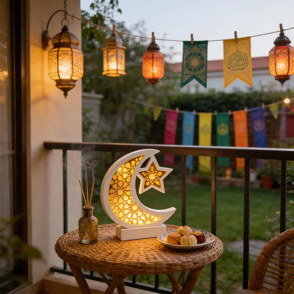 Star Moon LED Table Decoration star moon acrylic sign — size reference