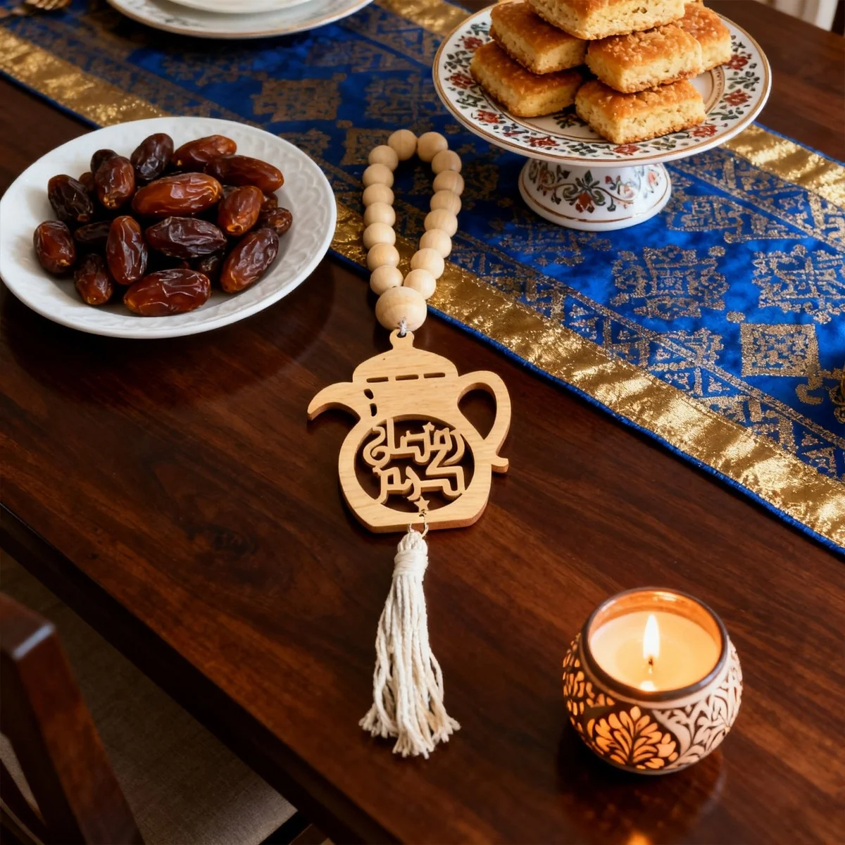 Ramadan Kareem Wooden Bead Wall Hanging 1pcs (642170)