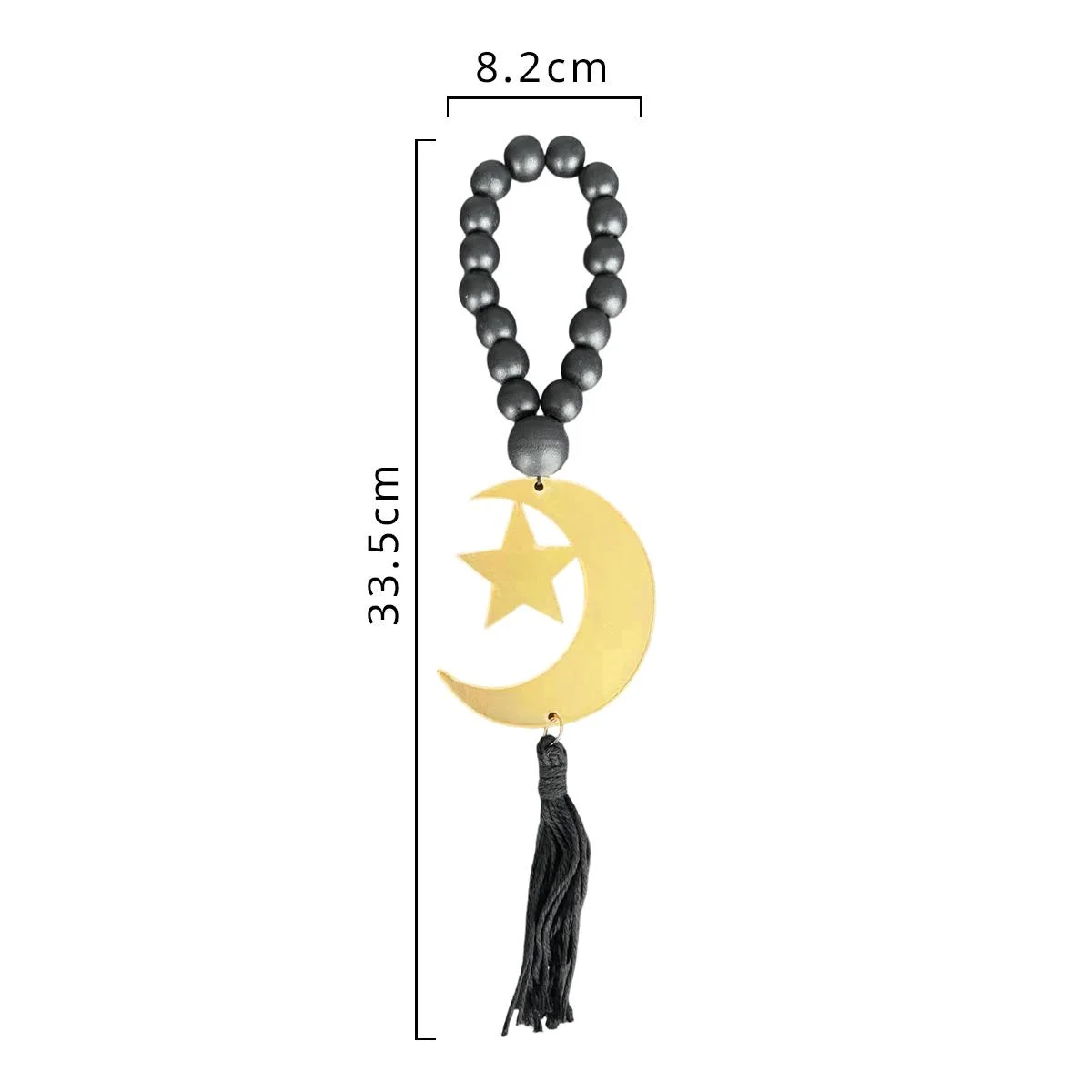 Moon Star Wooden Bead Wall Hanging — size reference