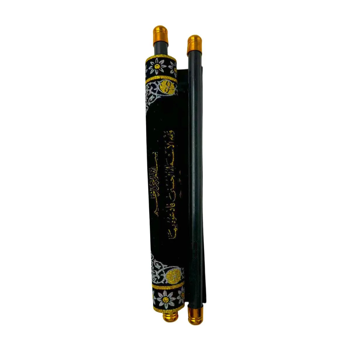 Black and Gold Islamic Scroll Banner black gold scroll banner — detail