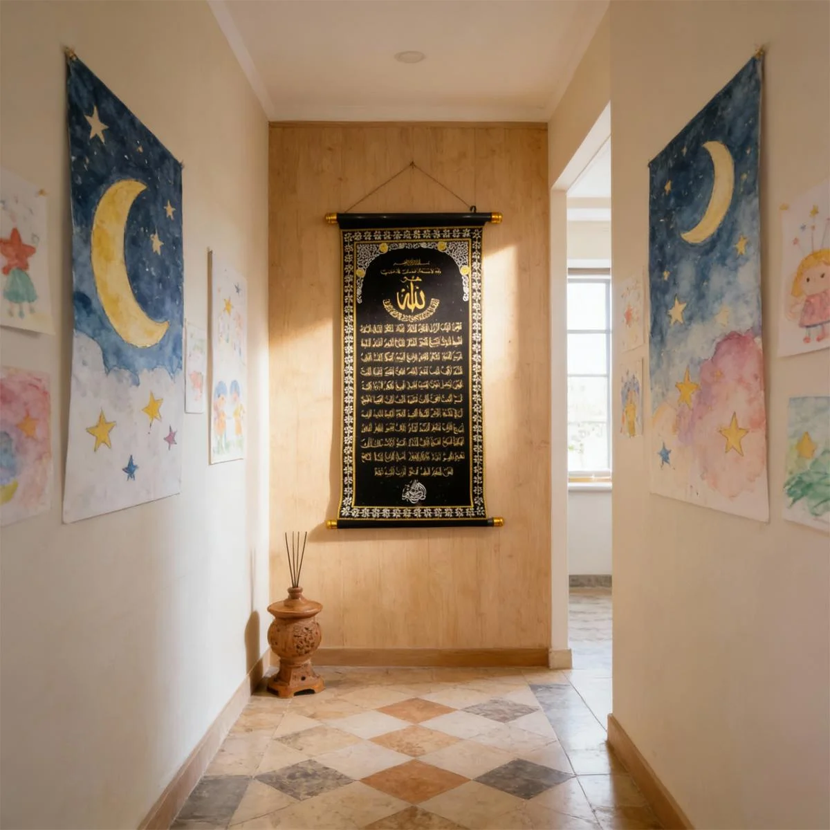 Black and Gold Islamic Scroll Banner black gold scroll banner — size reference
