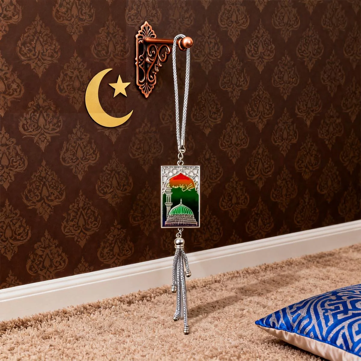 Islamic Hanging Ornament with Tassel acrylic pendant — front view