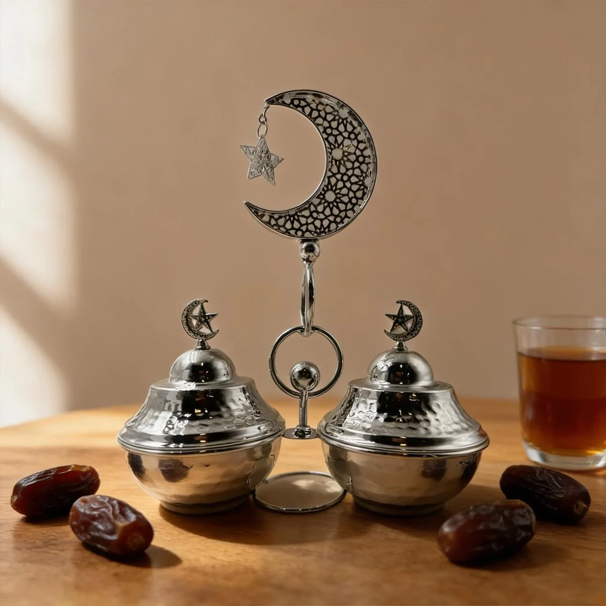 Silver Moon & Star LED Light Double Candy Jar — packaging