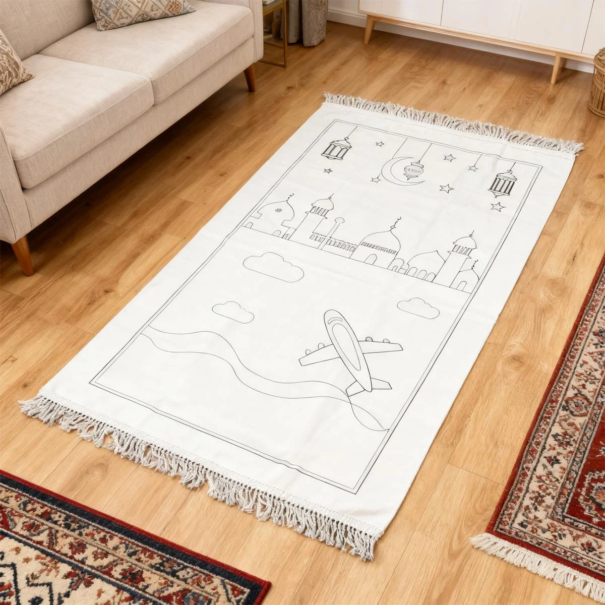 Prayer Mat with tassel packaging — detail