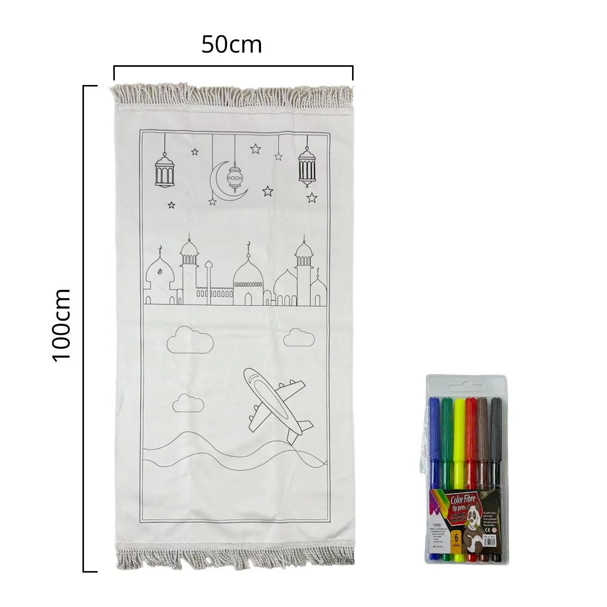 Prayer Mat with tassel packaging — angle view