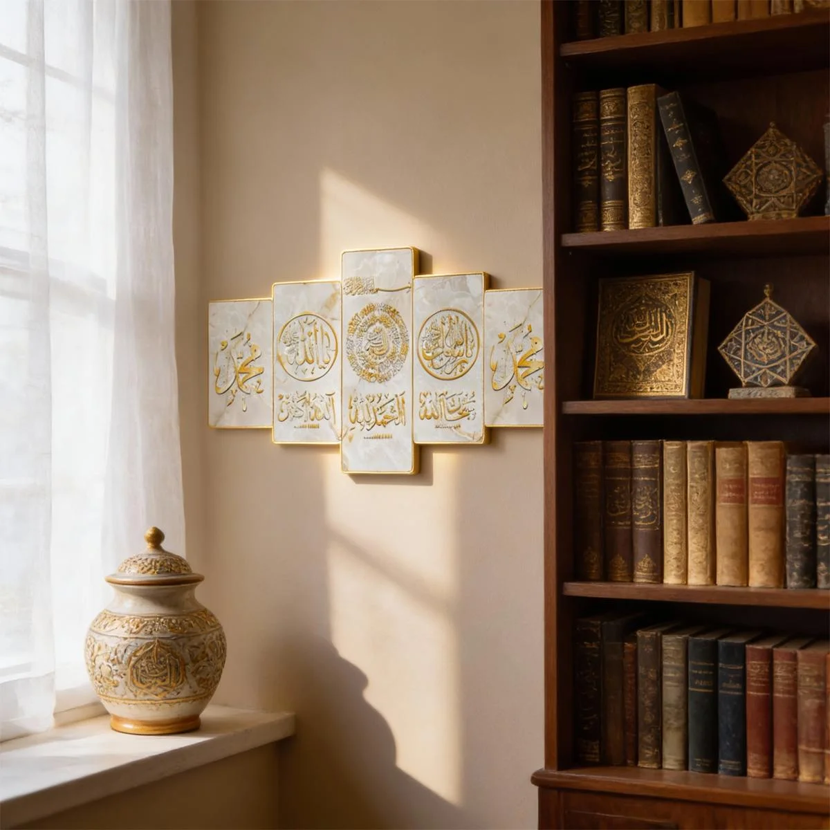 5pcs- Islamic Wall Art Collection 10pcs — angle view