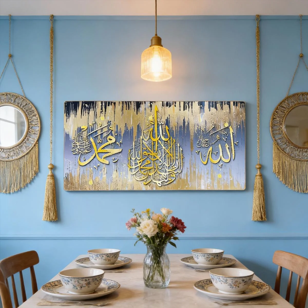 Gold Islamic Wall Art 10pcs — angle view