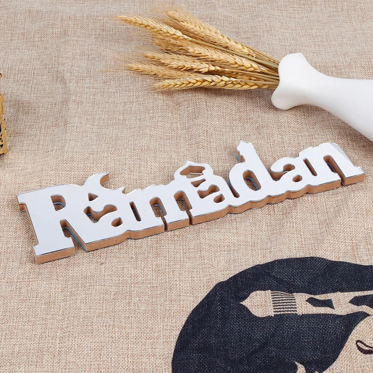 Wood Lettering Ornament Ramadan Silver (650074)