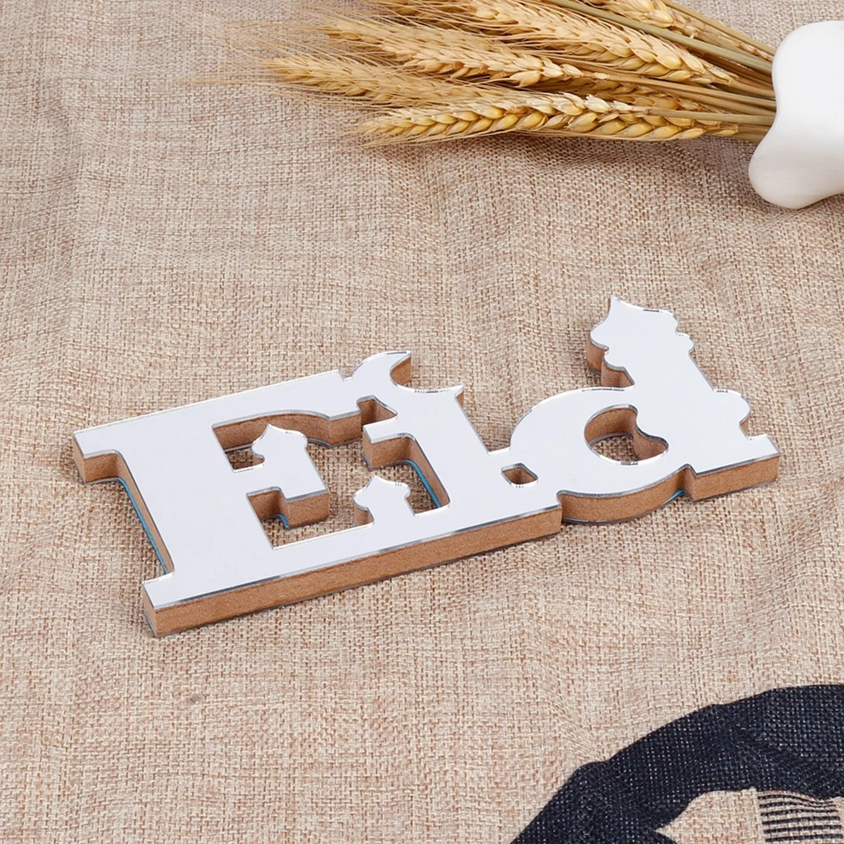 Wood Lettering Ornament Eid Silver (650080)