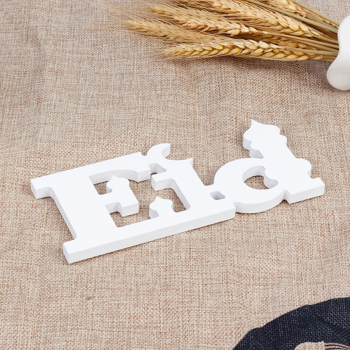 Wood Lettering Ornament Eid White (650081)