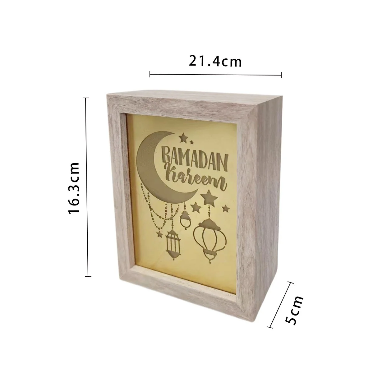 Ramadan Light Box Ornament Gold LED 1pcs (650095)