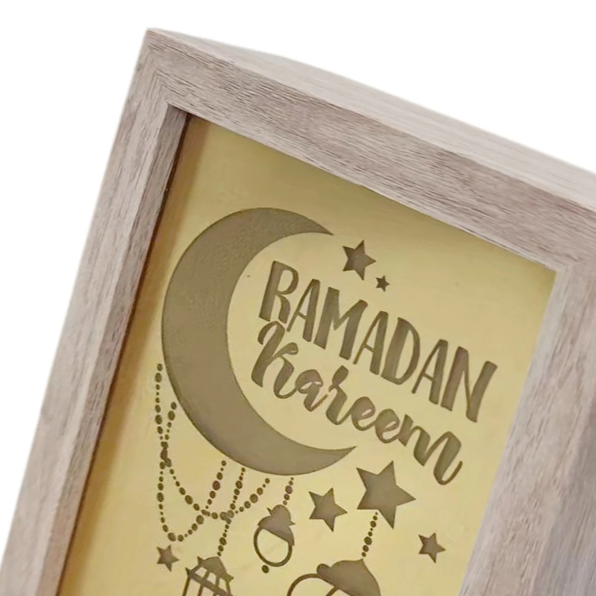 Ramadan Light Box Ornament Gold LED — size reference