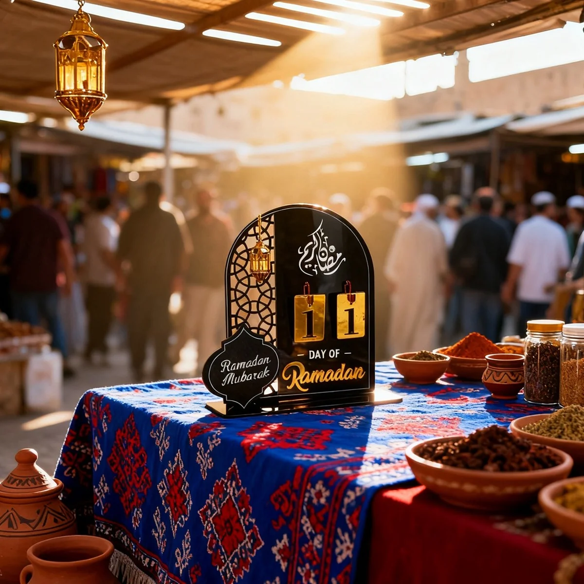 Ramadan Countdown Calendar - Black — angle view