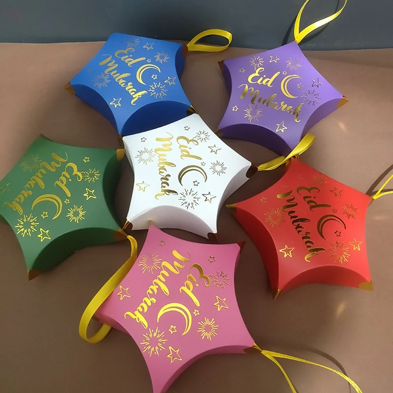 Eid Star Shape gift box includes Ribbon 6ct (653278)