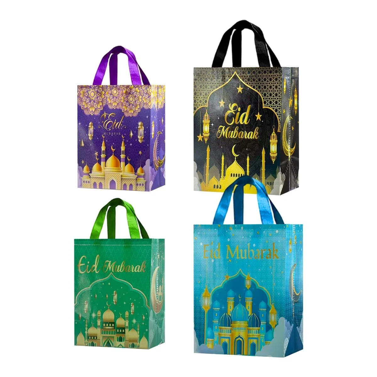 Ramadan Gift Bags - 4pcs
5015 Series, 1 of each of the four colors: Black (large), Blue (large), Green (small), Purple (small) (ZY-06)