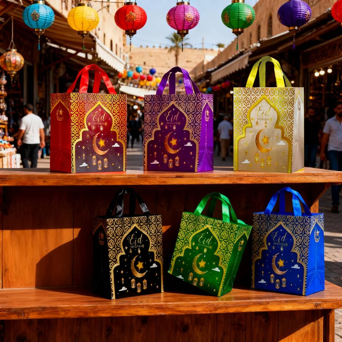Ramadan Gift Bags - 12pcs 5024 Series, 2 of each of the six colors 29*27*12 — contents