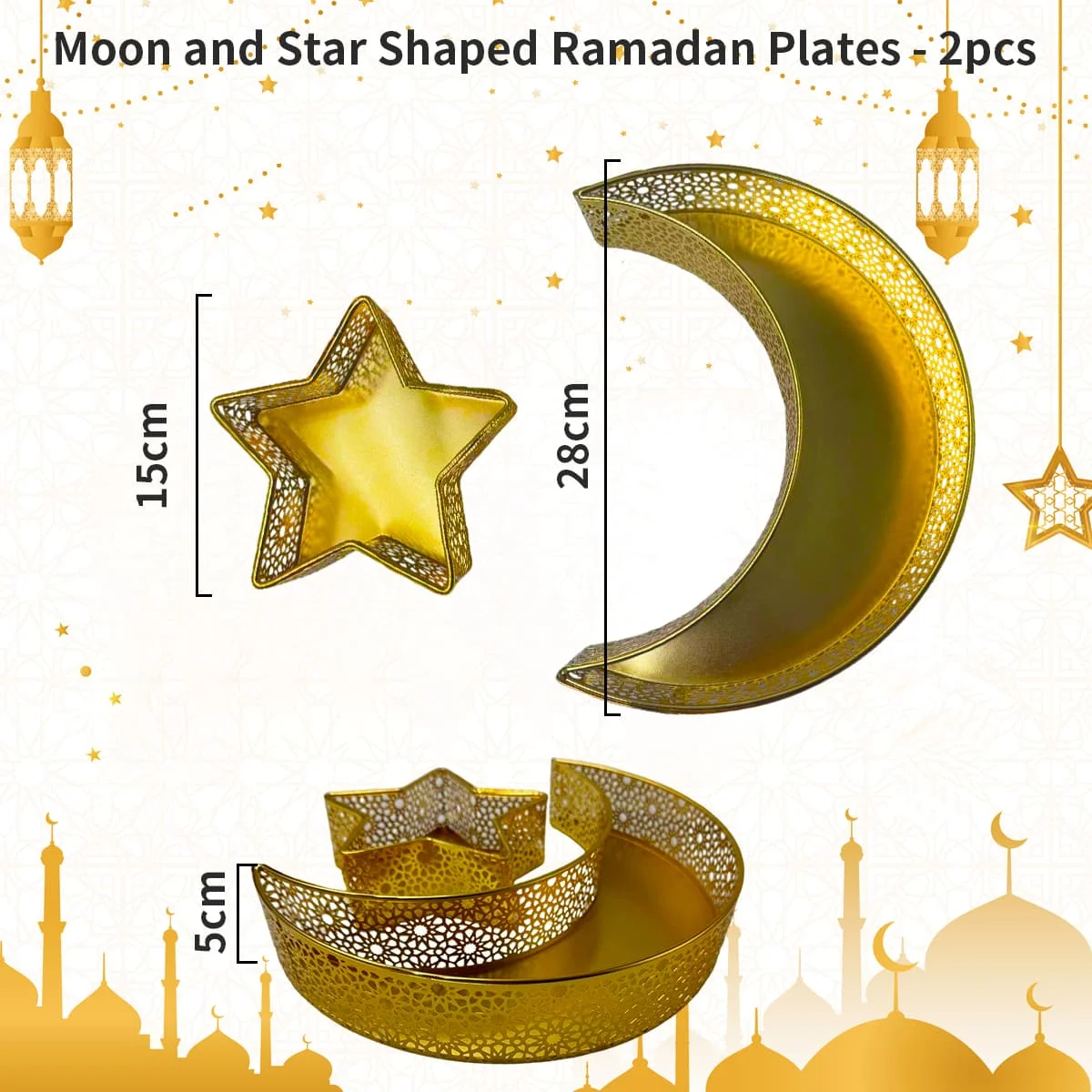 star moon metal plates 2pcs — size reference